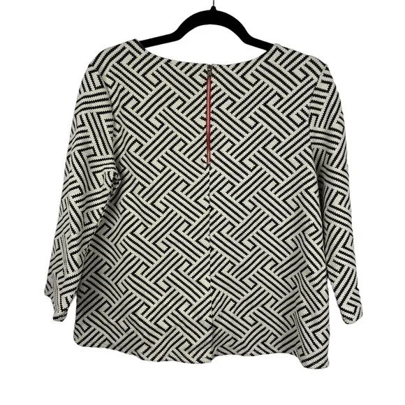 Anthropologie W5 Black White Herringbone Top Size S - Picture 4 of 8